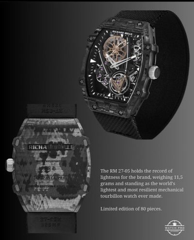 Richard Mille RM 27-05 Black carbon fiber diameter 47.25mm Watch